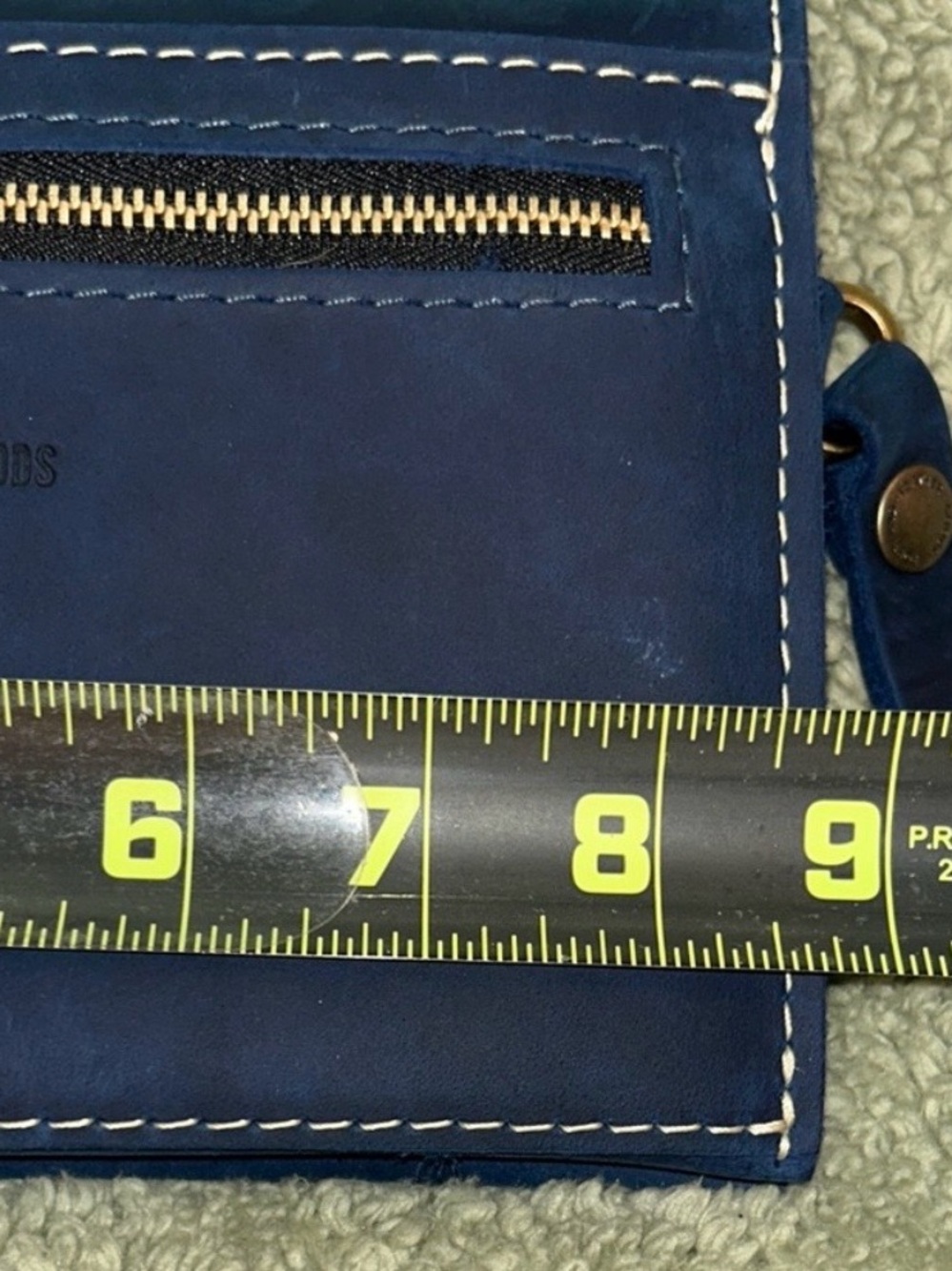 Portland Leather Navy Envelope Crossbody Clutch - Picture 4 of 5